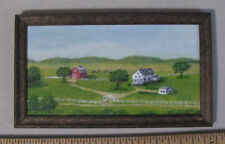 1:12 scale Miniature Painting "Farm 2024" OOAK Artist made LesBonArts