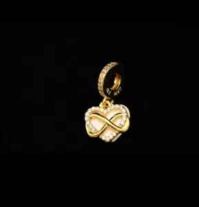 AUTHENTIC Pandora Sparkling Infinity Heart Dangle Charm 759616C01 NEW - Picture 1 of 12