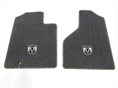 06-10 Dodge Ram 1500 2500 3500 FRONT CARPET FLOOR MATS SLATE GRAY OEM NEW MOPAR - Image 1 of 3