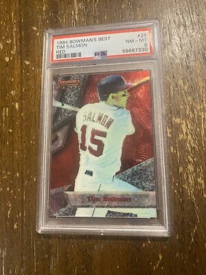 1994 Bowmans Best Tim Salmon Red #25 Los Angeles Angels Baseball card PSA 8 - Image 1 of 2