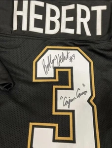 Saints Bobby Hebert “ Cajun Cannon “ Custom Signed Jersey Auto Autograph JSA - Picture 1 of 3