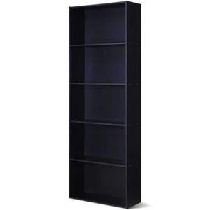 Costway Bookcases+Bookshelves 67'' Black MDF 5-Shelves Standard Storage Sturdy - Picture 1 of 1
