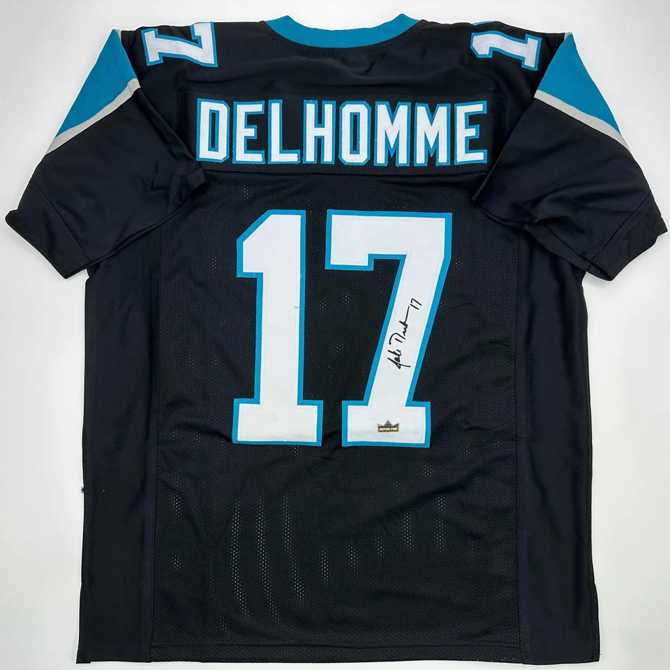 Jersey Facsímil Autografiado Jake Delhomme Carolina Negro Reimpresión Talla Para Hombre XL Foto 1 de 4