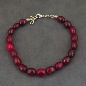 Precious 100.00 Carats Red Ruby Beaded Top Quality Ever Bracelet AK 24 E528 - Picture 1 of 3