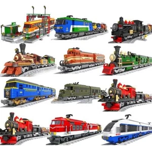 City Train Set Steam Bullet Vehicle Cargo Railway Station Model Building Blocks - Picture 1 of 42