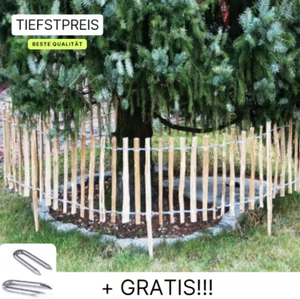 Staketenzaun Gartenzaun Holzzaun Zaunlatte Haselnussholz Abstand 3-4cm H35-120cm - Bild 1 von 18