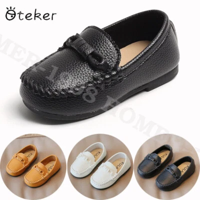 Kids Boys Girls Slip On  Toddlers  Loafers Moccasins Party Dress Boat Shoes US - Image 1 of 2