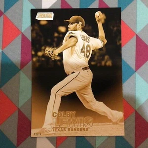 colby lewis #170 rangers 2016 Topps Stadium Club 5X7 Gold Version 08/10 Made - Picture 1 of 2