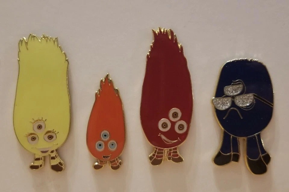 4 Fantasy Disney Pins. Chicken Little Aliens. Melvin, Tina, Kirby, Alien Cop - Image 1 of 1