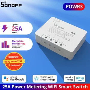 Interruptor inteligente WiFi SONOFF POWR3 25A medición de alta potencia protección contra sobrecarga Alexa - Imagen 1 de 12