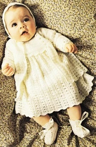 BABY LACY LAYETTE / 3ply - birth to 6 months - COPY Baby crochet pattern - Picture 1 of 1
