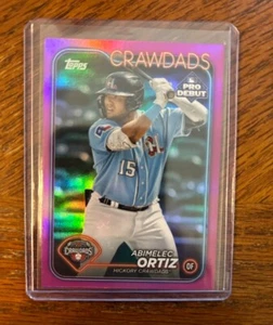 2024 Topps Pro Debut ABIMELEC ORTIZ Pink Foil /199 Rangers Rookie - Picture 1 of 2
