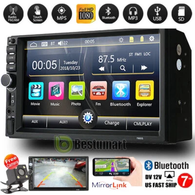 Android 10 7" inch Car Stereo GPS Navigation Radio Double Din WIFI Touch Screen - Image 1 of 4