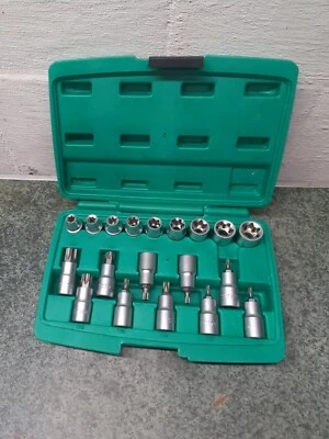 1/2 inch socket wrench set 19 pcs for torx screws wiesemann 1893 - Image 1 of 4
