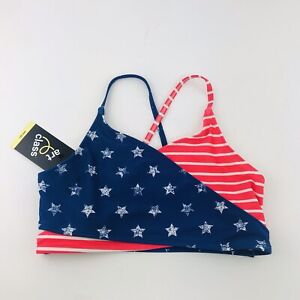 Art Class Girls Swimwear Tankini Top Only Red/White Blue Stars/Stripe XL (14-16)