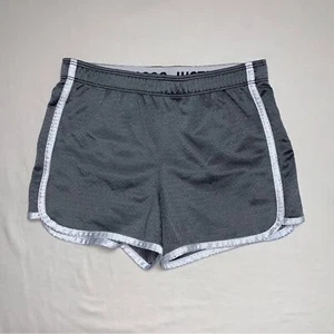Justice Gray White Mesh Shorts Girl’s 10 Athletic Comfortable Sports Gym Cheer - Picture 1 of 5