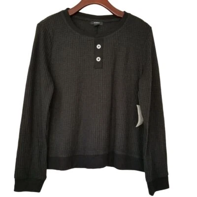 Alfani Intimates Jogger Waffle Weave Pajama Top Womens Size Medium Black NWT - Image 1 of 4