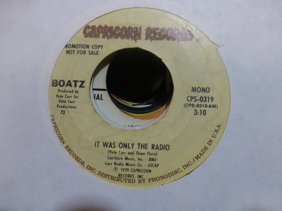 BOATZ IT WAS ONLY THE RADIO & SAME SONG PROMO  MONO / STEREO  NEAR MINT     45 - Image 1 of 1