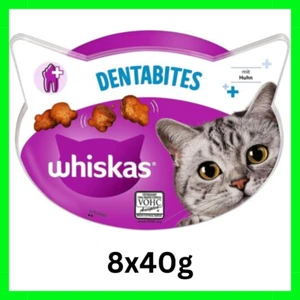 MEGAPACK Whiskas Dentabites Zahnpflegesnacks für Katzen mit Huhn 8x40g Neu - Bild 1 von 6