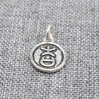 10Pcs Of 925 Sterling Silver Small Chinese Good Luck Charms 2-Sided For Necklace