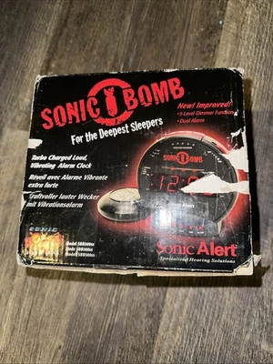 Sonic Bomb Alarm Clock with Bed Shaker never used Open Box Model SBB500ss - Image 1 of 4