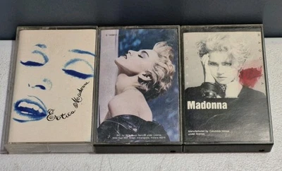 Lot Of 3 MADONNA Cassette Tapes - Self Titled/True Blue/Erotica-READ* Foto 1 de 4