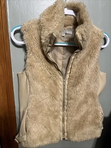 Guess faux fur vest jacket Medium Cream color - Picture 1 of 7