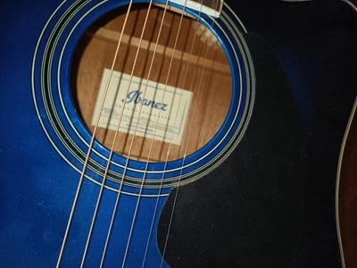 Ibanez chitarra acustica elettrificata PF15ECETBS Blue Sunburst 4/4. Ottime Cond - Immagine 1 di 4