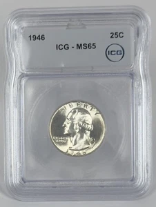 1946 Washington Silver Quarter ICG MS65 Cherry Pickers Guide FS-102/802 (018.2) - Picture 1 of 8