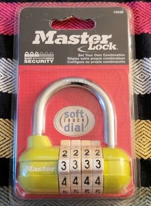 New Master Lock 1523D Padlock 4-Digit Set Your Combination White Dials 2.5" Lime - Picture 1 of 1