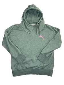 PUMA Soft Pullover Hoodie Womens Green Casual Athletic Outerwear Sweater - Picture 1 of 2