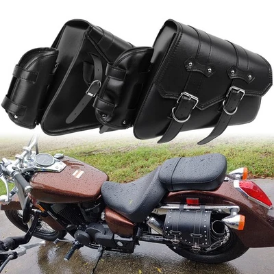 2Pcs Motorcycle Swing Arm Saddle Bags Side Storage For Honda Shadow VT 750 1100 - Image 1 of 4