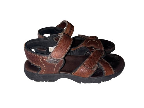 Timberland Sandali Uomo 10 M Pelle Gancio E Passante Marrone 38526 Regolabili