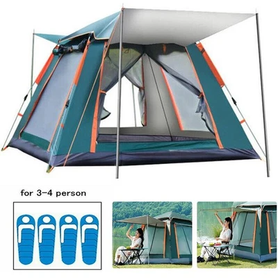 3-4 Person Pop Up Tents Waterproof Windproof Instant Tent for Camping Hiking