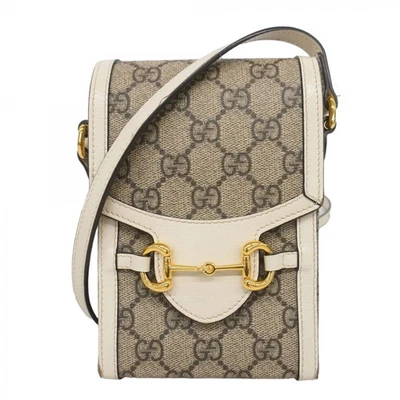 Gucci GG Supreme Horsebit Shoulder Bag 625615 Leather Brown White ... GZl1d9m5 - Image 1 of 4