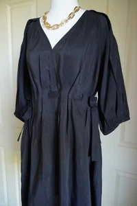 COUNTRY ROAD Dress Size 12 / M Mini Black A-line short Cinched Linen Blend CR - Picture 1 of 21