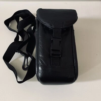 Vintage Coast Black 8 inch Leather Camera Shoulder Padded Bag Strap Belt Loop - Image 1 of 4