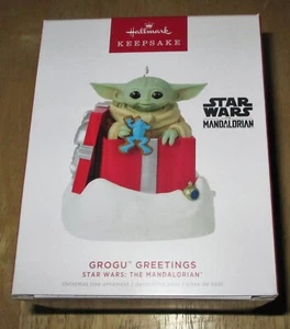 2022 Hallmark Keepsake Star Wars The Mandalorian Grogu Greetings Orn. w/ Motion - Picture 1 of 5