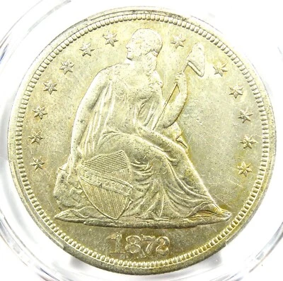 1872-S Seated Liberty Silver Dollar $1 Coin - PCGS AU Details - Rare S Mint ! - Image 1 of 4