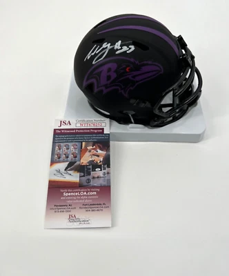 MINICASCO ECLIPSE FIRMADO POR WILLIS MCGAHEE BALTIMORE RAVENS CERTIFICADO DE AUTENTICIDAD JSA Testigos Foto 1 de 4