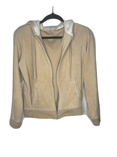 VETEMENTS Felpa donna Tommy Hilfiger con cappuccio taglia M beige full zip tasca manica lunga coulisse