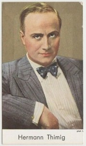 Hermann Thimig vintage 1939 De Beukelaer Gold Film Stars Trading Card