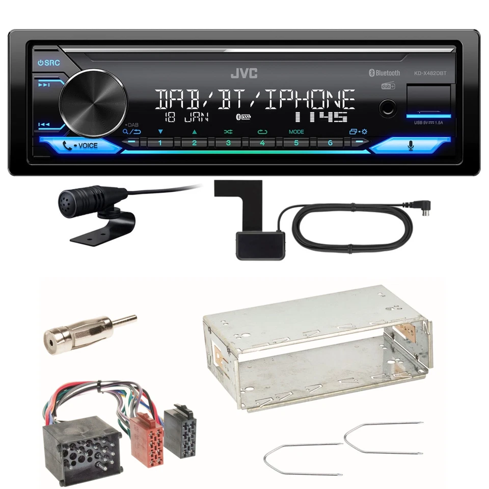 JVC KD-X482DBT Bluetooth Digitalradio USB Einbauset für BMW 3er E36 Z3 - Bild 1 von 1