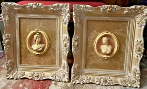 Menge 2 Andrew Kolb römische 3D Wandkunst männliche & weibliche Büsten mit Glas/Marmor - Bild 1 von 18