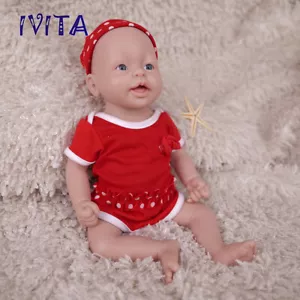IVITA 15\'\' Full Floppy Platinum Silicone Reborn Baby Girl Small Silicone Doll - Picture 1 of 11