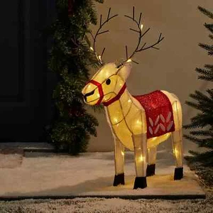 New Light Up Rattan Nordic Stag Indoor & Outdoor Use Christmas Gift 60cm M-22 - Picture 1 of 4