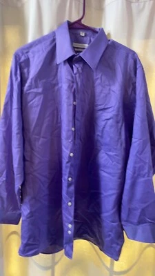 Camisa Geoffrey Beene sin arrugas calce regular manga larga lila abotonada 16 32/ Foto 1 de 2