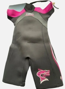 Girls Pink & Black Neoprene Wetsuit by Banana Bite Age 7-9 In VGC  Swimming - Picture 1 of 7