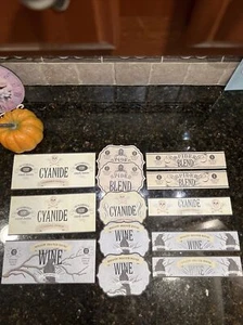 JUEGO DE 13 ETIQUETAS DE BOTELLA DE VINO AUTOADHESIVAS HALLOWEEN MEZCLA DE ARAÑA CIANURO - Imagen 1 de 8