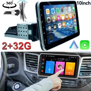 2+32G Single 1DIN 360° Rotatable 10''Android 13 Car Radio Stereo SAT Nav CarPlay - Picture 1 of 18